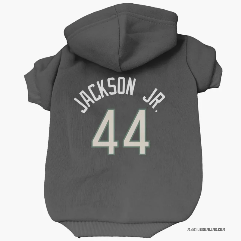 Andre Jackson Jr. Black Milwaukee Bucks Cat & Dog Pet Hoodie