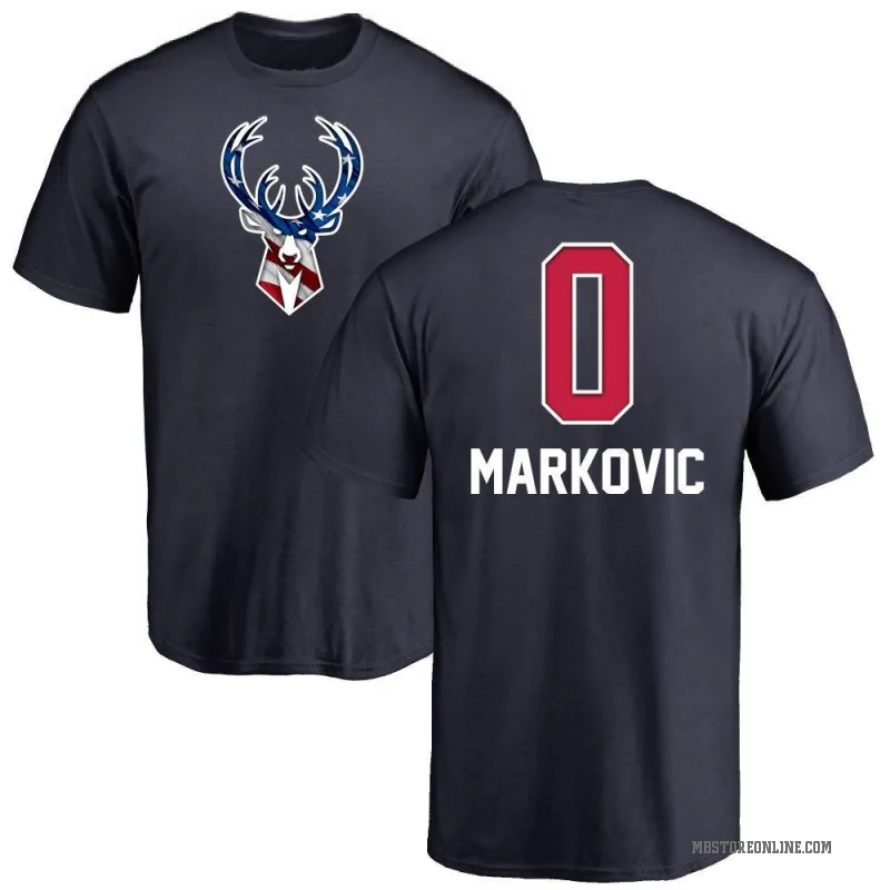 Bogoljub Markovic Men's Navy Milwaukee Bucks Name and Number Banner Wave T-Shirt