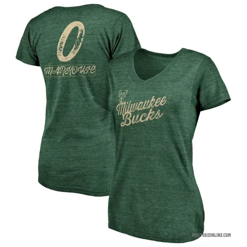 Bogoljub Markovic Women's Green Milwaukee Bucks Sideline V-Neck T-Shirt