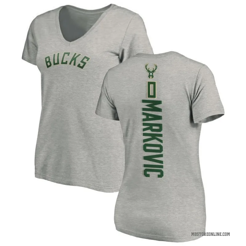 Bogoljub Markovic Women's Milwaukee Bucks Ash Backer T-Shirt