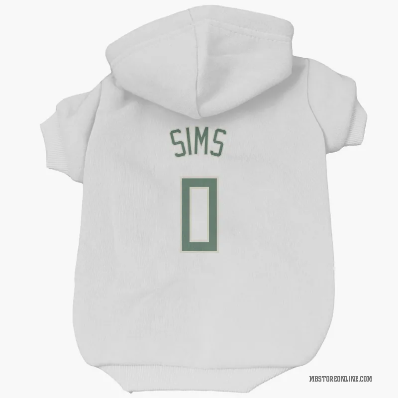 Jericho Sims  White Milwaukee Bucks  Cat & Dog Pet Hoodie
