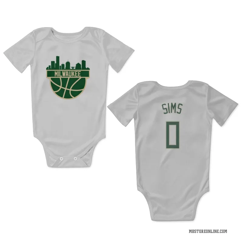 Jericho Sims  White Milwaukee Bucks  Newborn & Infant Bodysuit