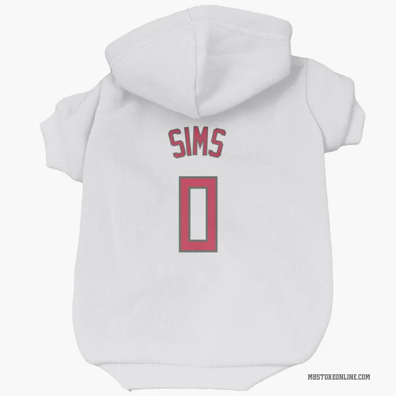 Jericho Sims  White Milwaukee Bucks  Red Cat & Dog Pet Hoodie