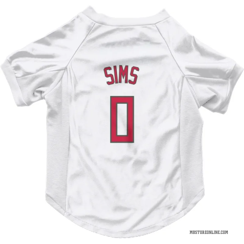 Jericho Sims  White Milwaukee Bucks  Red Cat & Dog Pet Jersey
