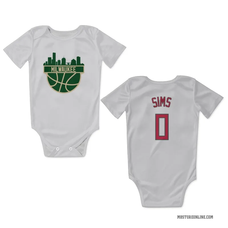 Jericho Sims  White Milwaukee Bucks  Red Newborn & Infant Bodysuit