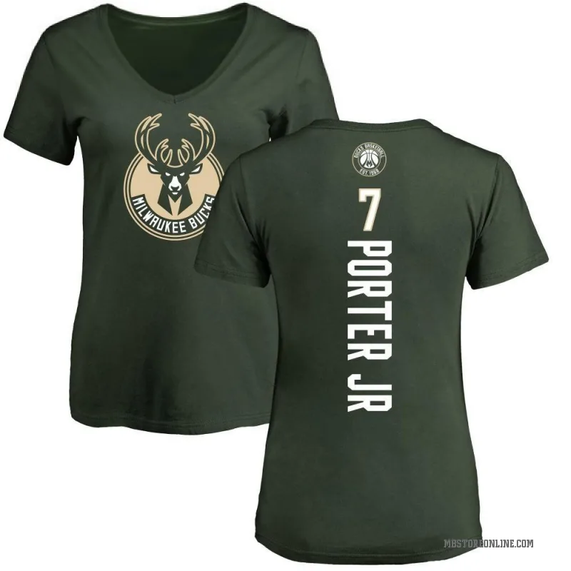Kevin Porter Jr. Women's Green Milwaukee Bucks Backer T-Shirt
