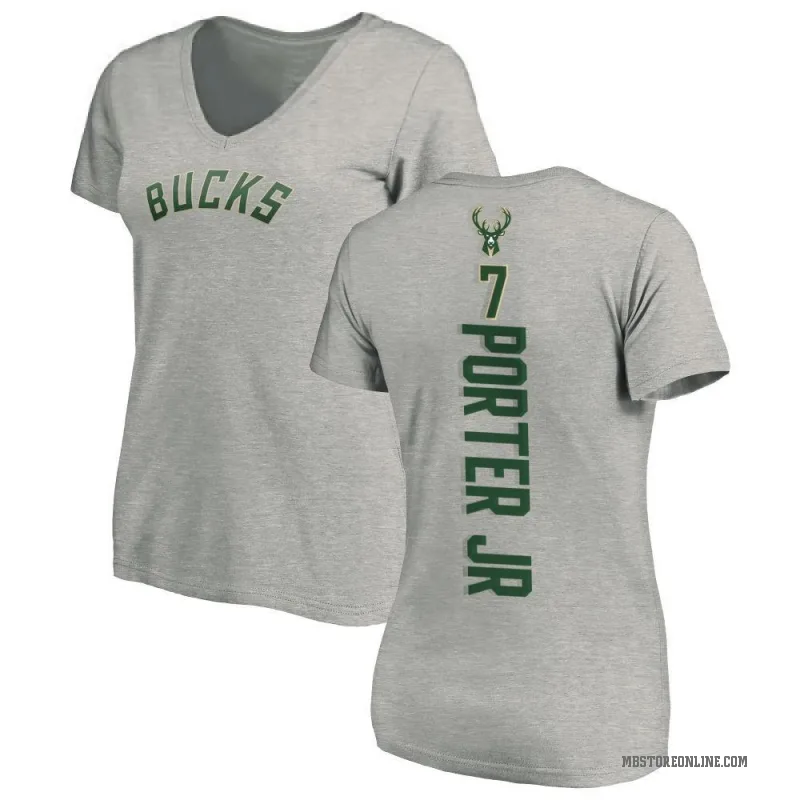Kevin Porter Jr. Women's Milwaukee Bucks Ash Backer T-Shirt