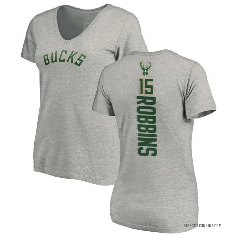 Liam Robbins Women's Milwaukee Bucks Ash Backer T-Shirt