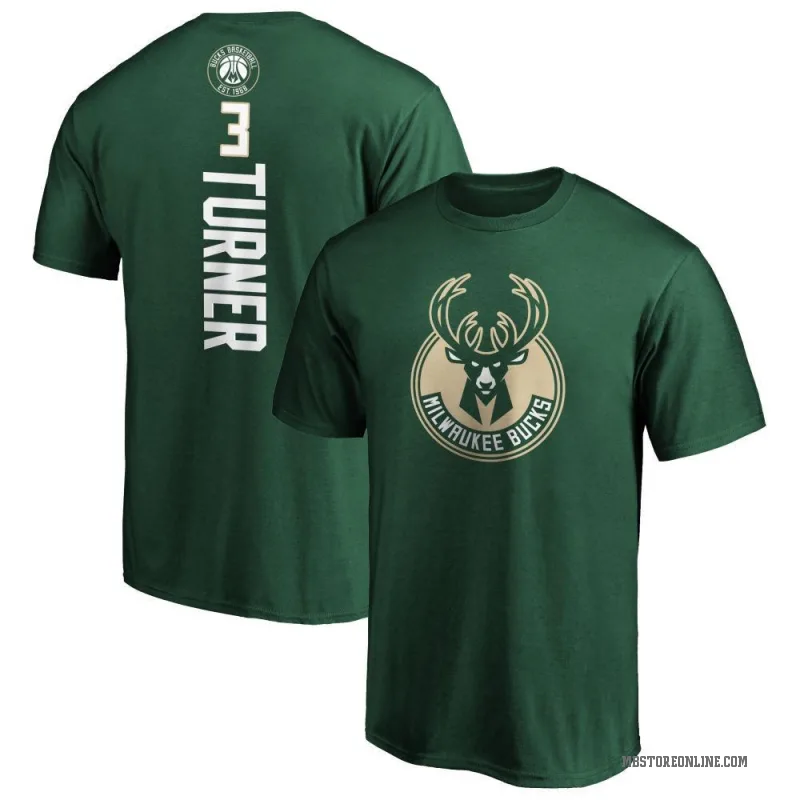 Myles Turner Youth Green Milwaukee Bucks Backer T-Shirt